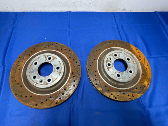 2010-14 Ford Mustang Front Brake Rotors Cross Drilled 160