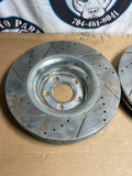 2015-23 Ford Mustang GT 5.0 Front Rotors Cross Drilled 195