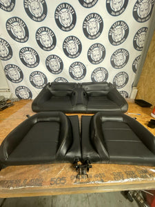 2015-17 Ford Mustang GT Rear Seat Set- Leather, Silver Stitching, for Coupe 224